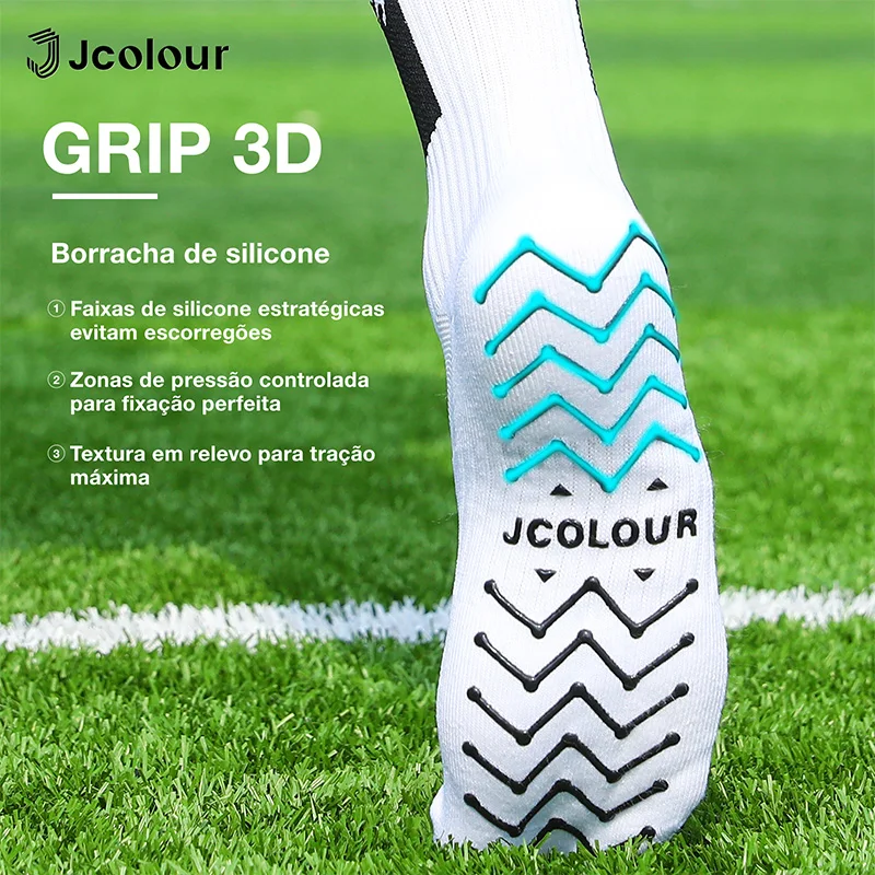 جوارب رياضية ملونة عصرية جديدة غير قابلة للانزلاق جوارب كرة القدم جوارب من مادة البولي أميد مريحة للتنفس