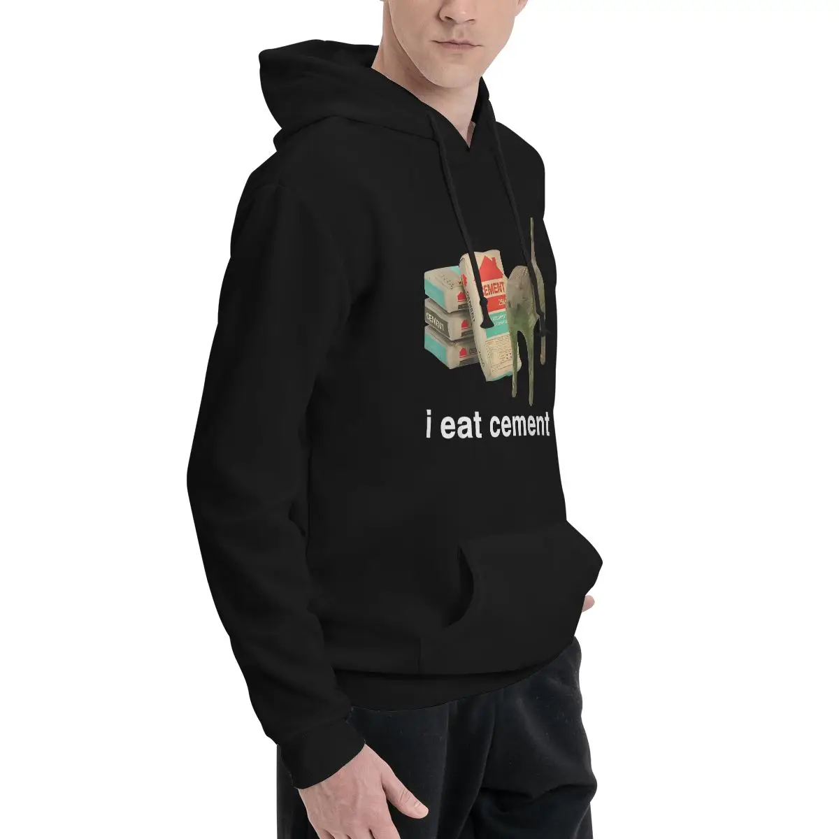 I Eat Cement Cursed Cat Funny Oddly Specific Meme Hoodies Men's Casual Sweatshirt Autumn Long Sleeve Pullovers