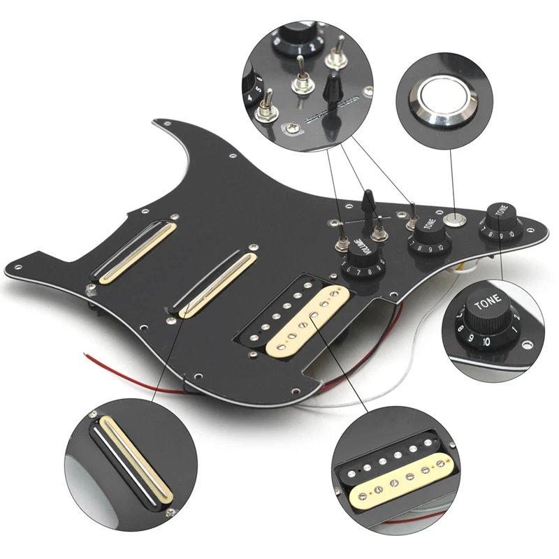 New-SSH-Coil Splitting Electric Guitar Pickguard 2 Mini Humbucker + 1Humbucke+Silence Switch Loaded Prewired Scratchplate