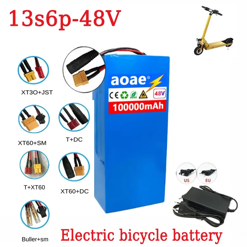 48V 100ah 13s6p Lithium Battery100%New Original  Pack   1500W Citycoco Motorized Scooter Batteries Built in 30A BMS
