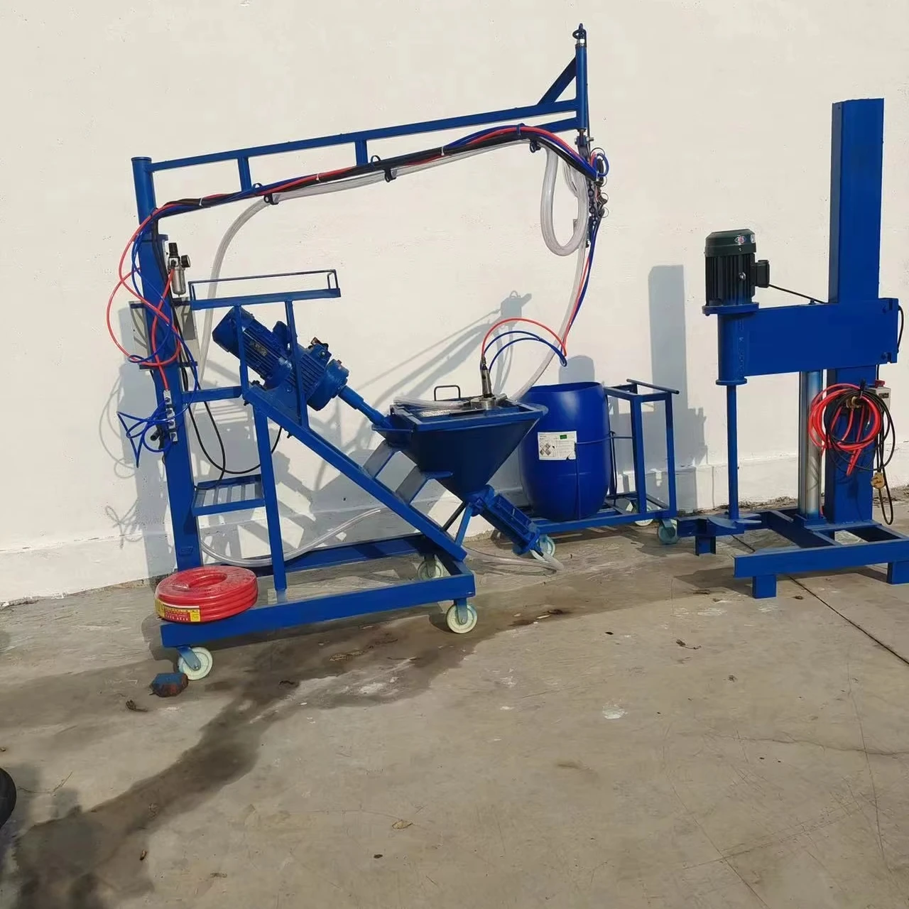 Customized GRC Fiberglass 100L Hopper 220V Motor Concrete Sprayer 50M Max Horizontal Conveyance Diesel Cement Mortar Spray Engin