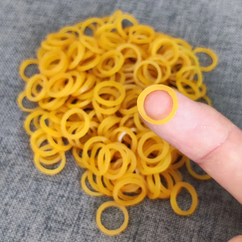 1000pcs Yellow O Rings Rubber Bands 1CM/ 0.4inch  Elastic Rubber Ring Stretchable Latex Rings Supplies For Stretchable Band