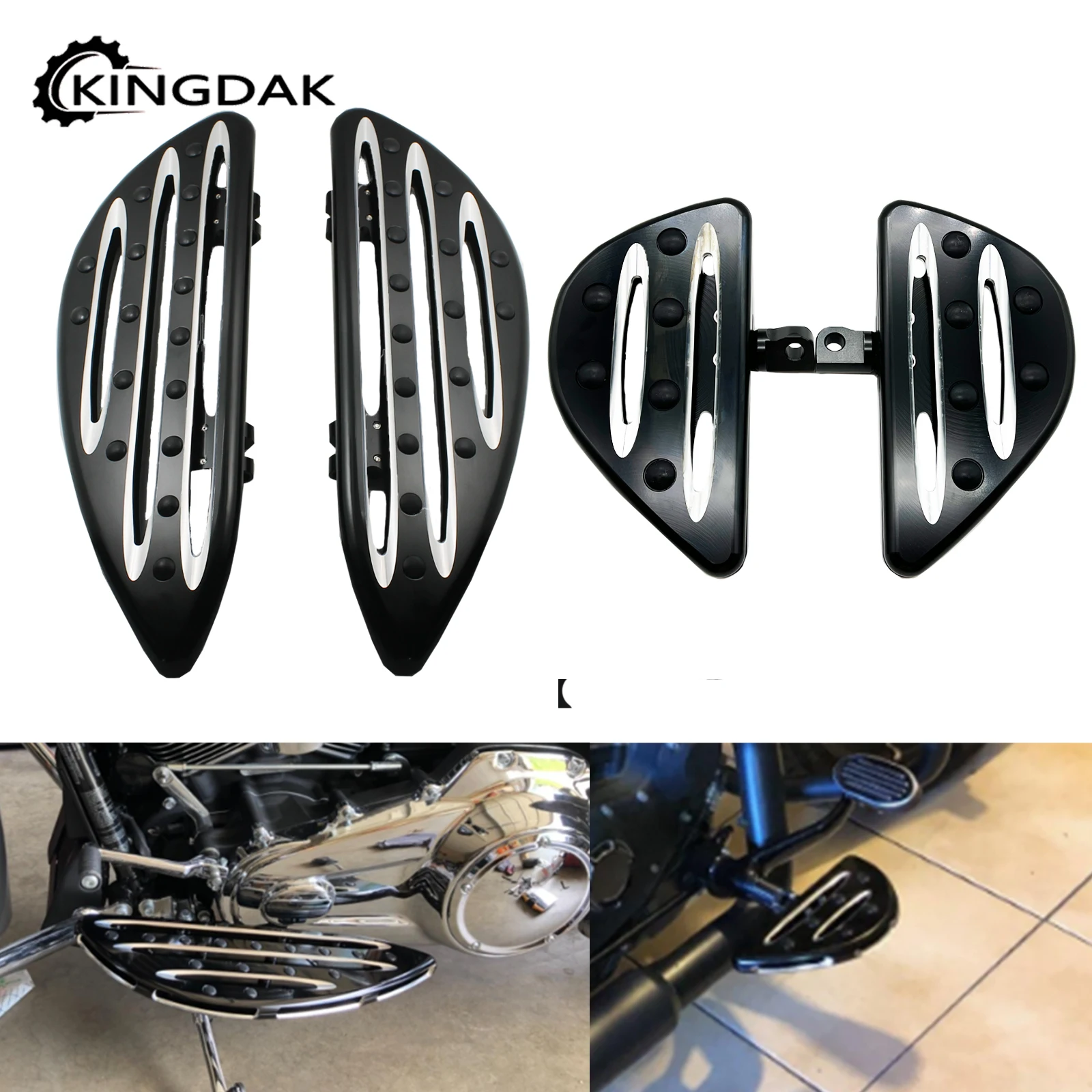 Motorcycle Front Rear Driver Passenger Stretched Floorboard Fit For Harley Touring Electra Road Glide Softail Dyna Sportster XL