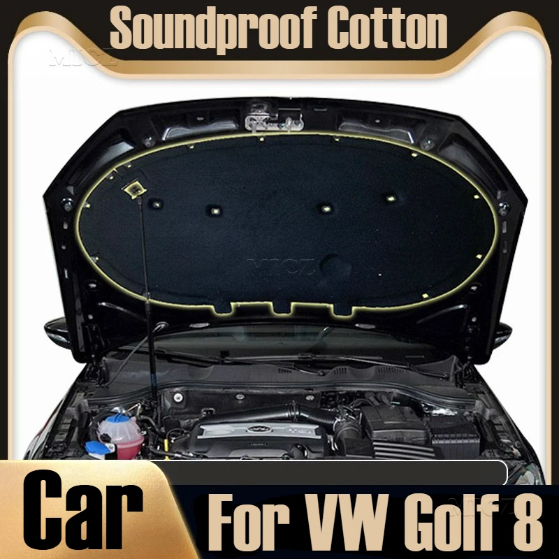 

Для Volkswagen VW Golf 8, капот двигателя автомобиля, звук, тепло, пожарная изоляция, ватный коврик, звукоизоляционный коврик, пенопласт