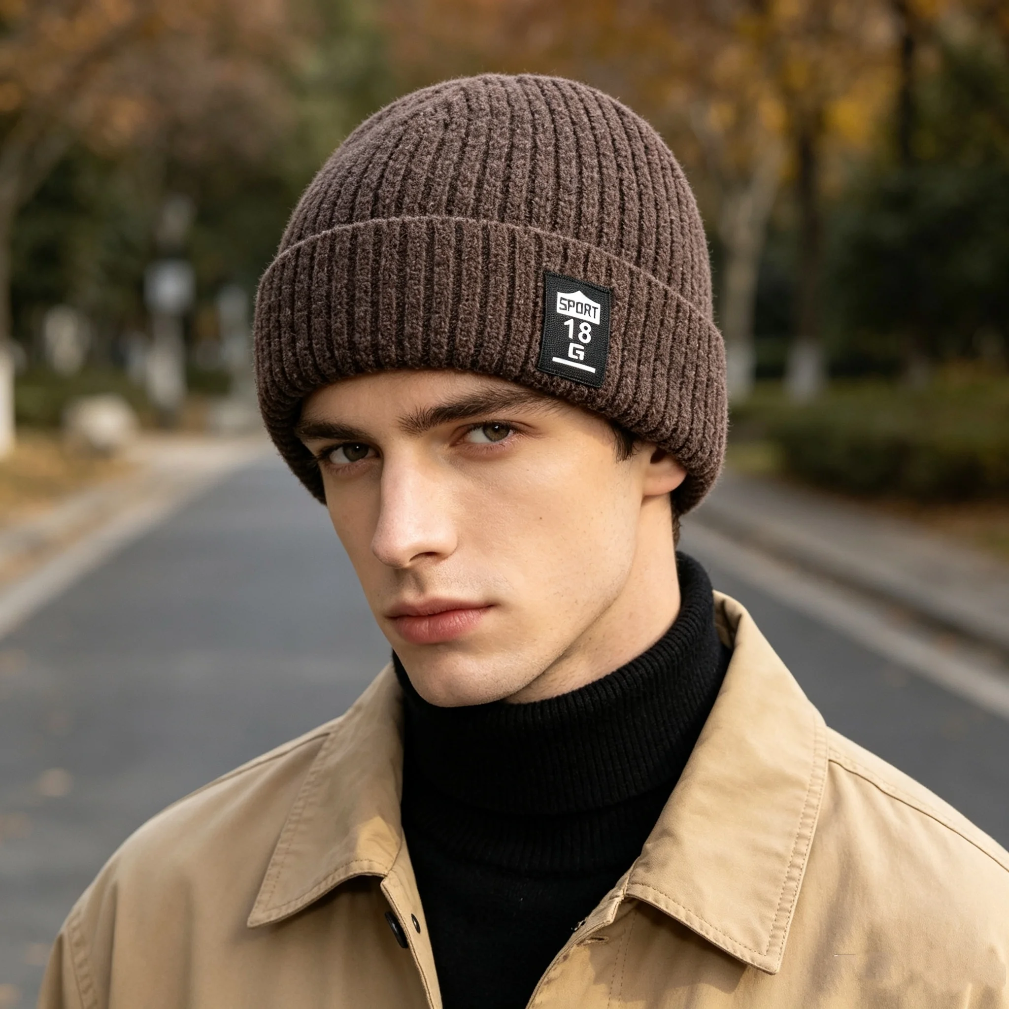 Simple Basic Knitted Pullover Hat, Unisex, Outdoor Warm and Windproof Hat for Skiing and Mountaineering