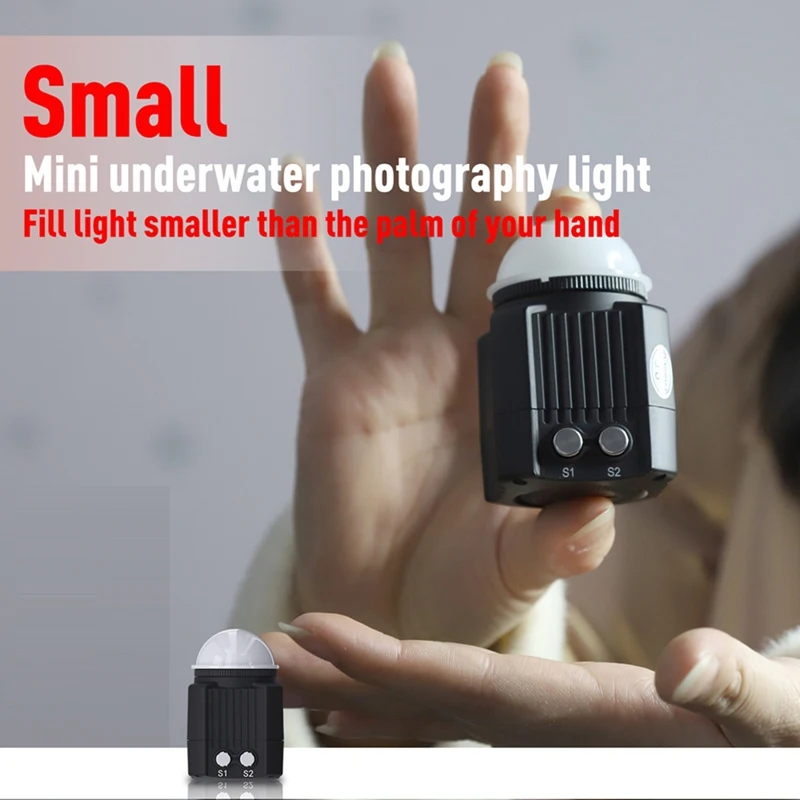 FULL-SL-19 Impermeável Mini Camera LED Light, Gopro, Canon, SLR, Câmeras Digitais, Mergulho Fill Lamp, Fotografia Luzes, 60m
