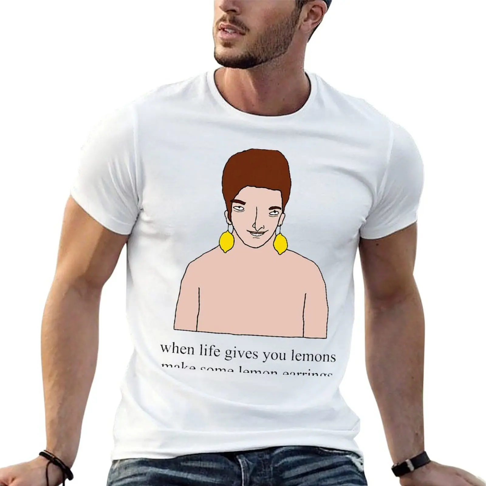 Lemon Earrings Man (w/ text) T-Shirt Labor Work Casual T-Shirt