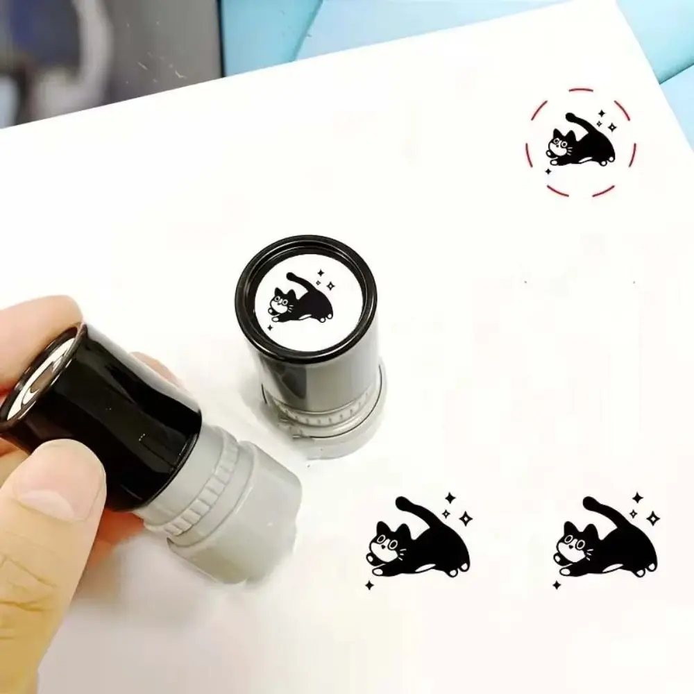 Durable 6 Styles Black Cat Stamp Diary Collage Animal Shape Kitten Stamp Plastic Clean Imprints Cartoon Stamps Stationery view 3