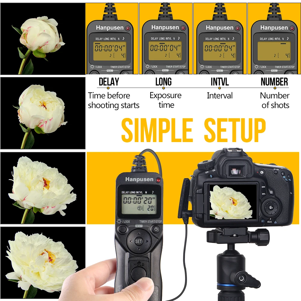 

Camera Time Lapse Intervalometer LCD Timer Remote Shutter Release For Canon Nikon Sony Fujifilm Olympus Pentax Cameras