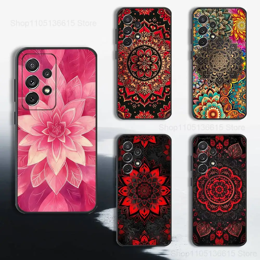 

Beauty Mandala Art Totem Phone Case For Samsung S25,S24,S23,S22,S21,S20,S10,S9,Ultra,Plus,Lite,FE,Soft Silicone Black Cover