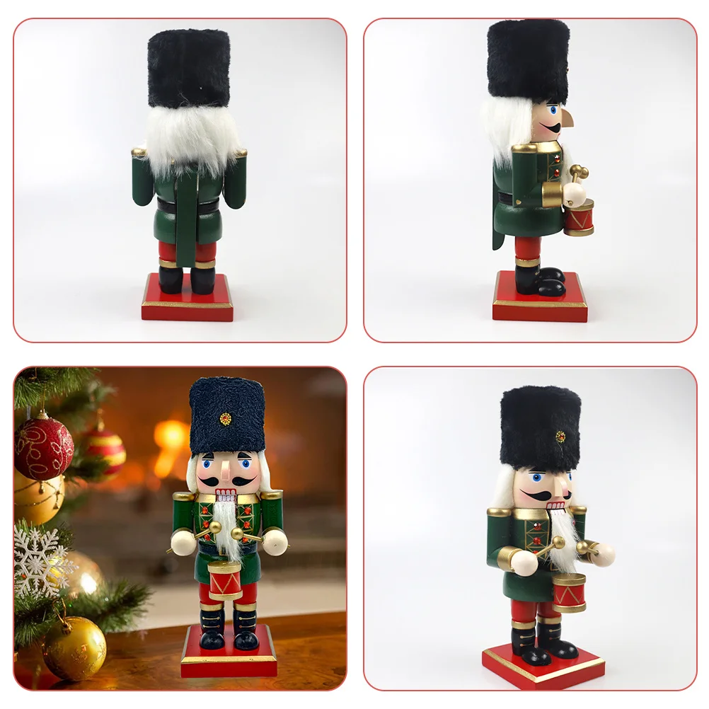 

Wooden Nutcracker King Soldier Christmas Tabletop Decoration Festive Xmas Nutcracker Decor for Home Office Bedroom
