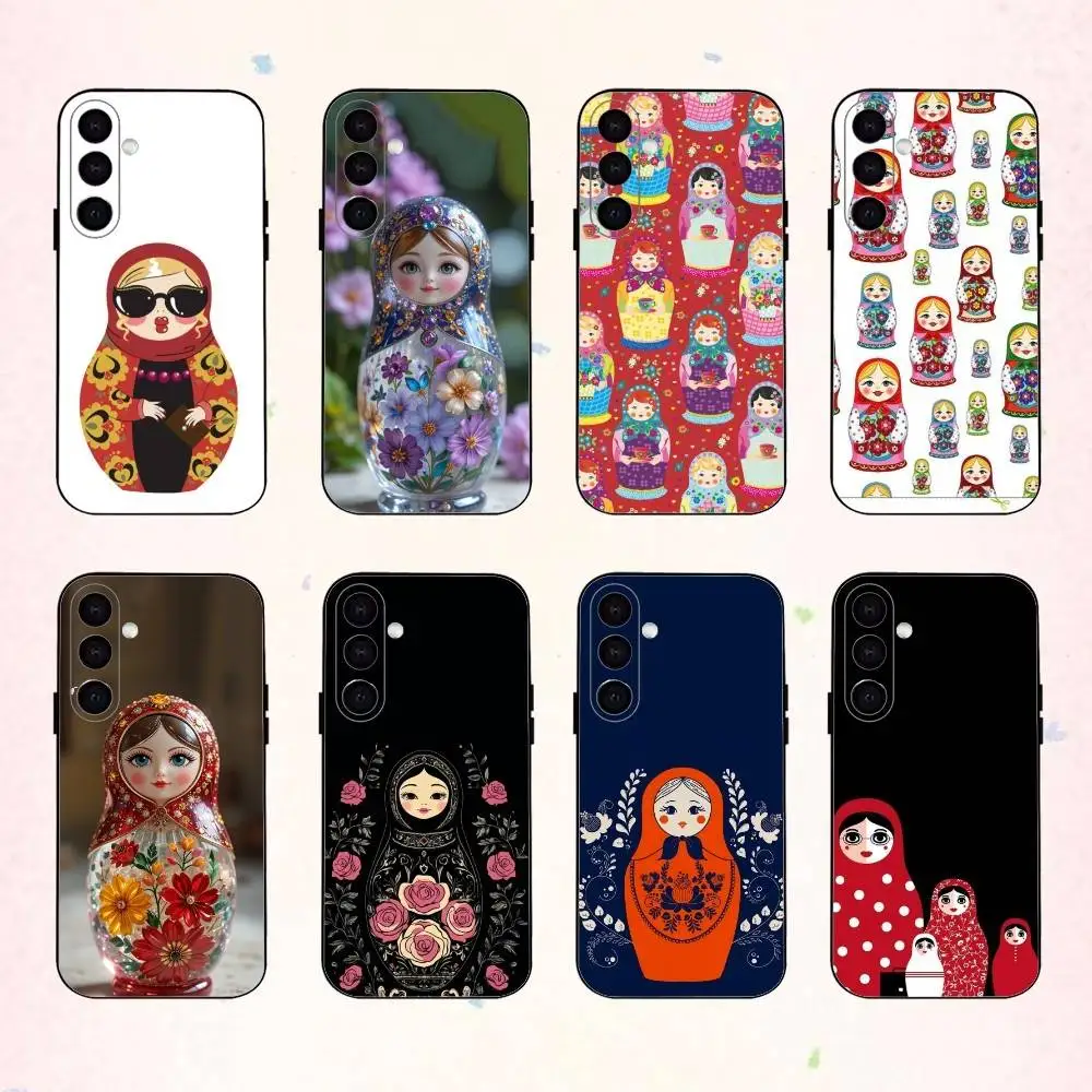 

R-Russian Doll Matryoshka phone Case For Samsung Galaxy A73,A72,A71,A70,A53,A52,A51,Others Soft Black Shell