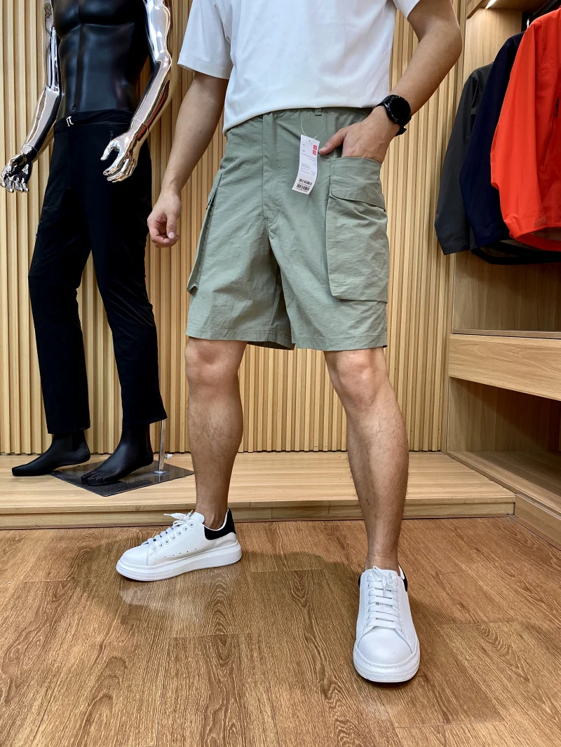 

Линия! Новые летние мужские спортивные шорты свободного кроя для активного отдыха с большими карманами, повседневные, прямые, длиной до колена