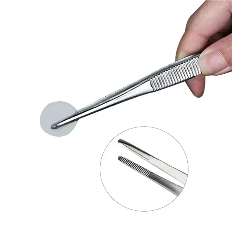 1pc Dental Stainless Steel Anti-iodine Medical Tweezers Long Straight Forceps 14/16/18cm Straight Head Thicken DIY Tweezer Tools