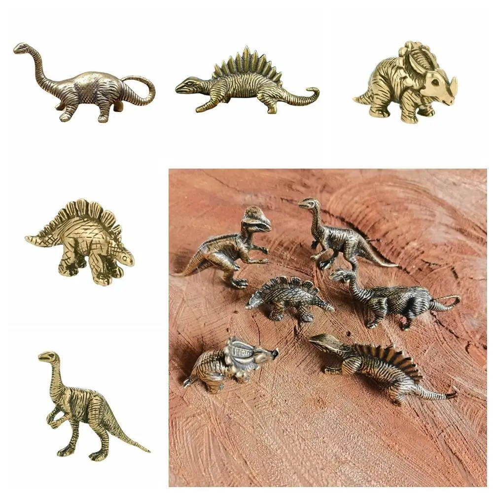 Creative Alloy Dinosaur Statue Mini Vintage Dinosaur Miniatures Animal DIY Children Dinosaur Toy Decoration Crafts