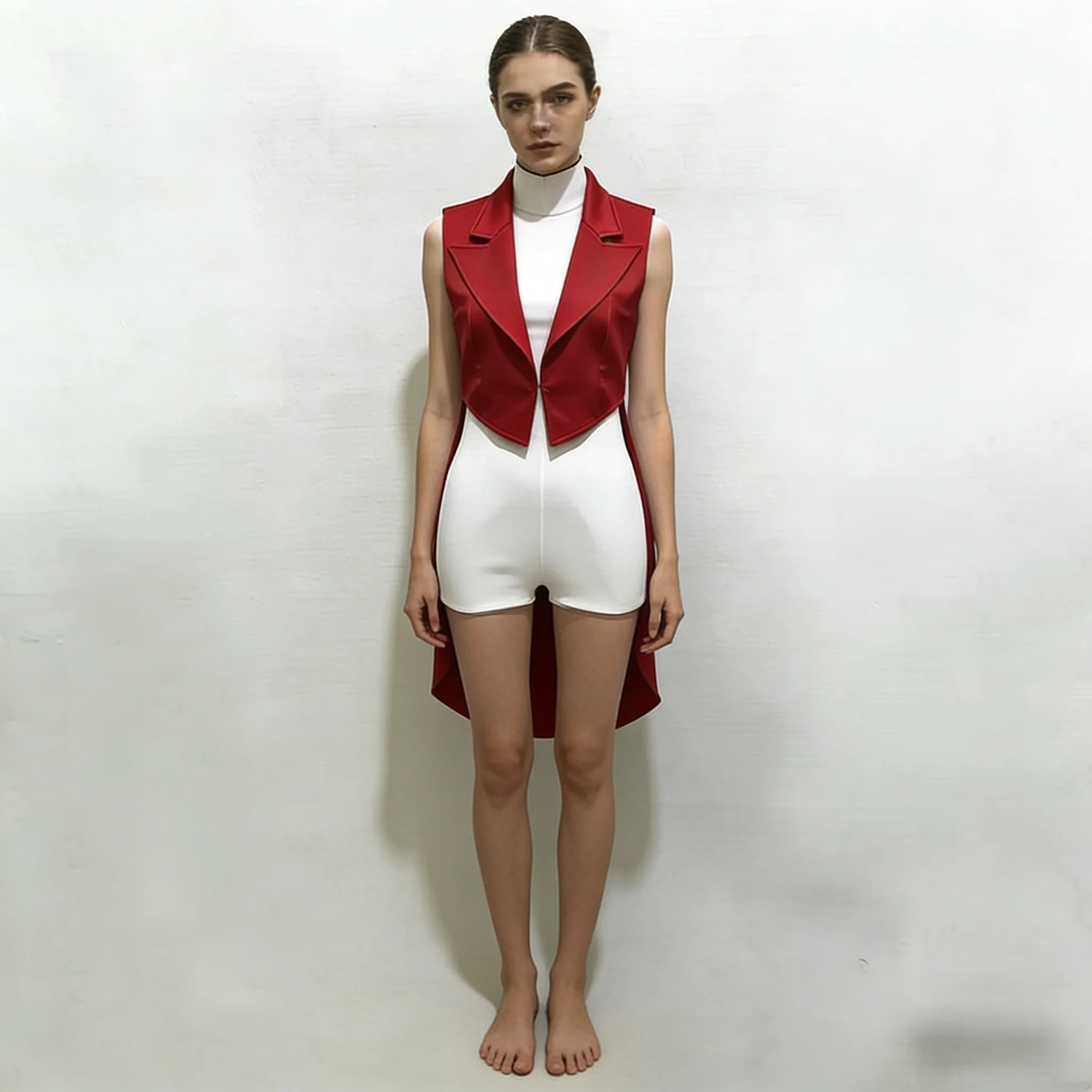 

Женский жилет для выступлений, клубных вечеринок, фестивалей, рейвов, костюм для певиц, фокусниц, танцевальных команд, безрукавный фрак для джазовых танцев