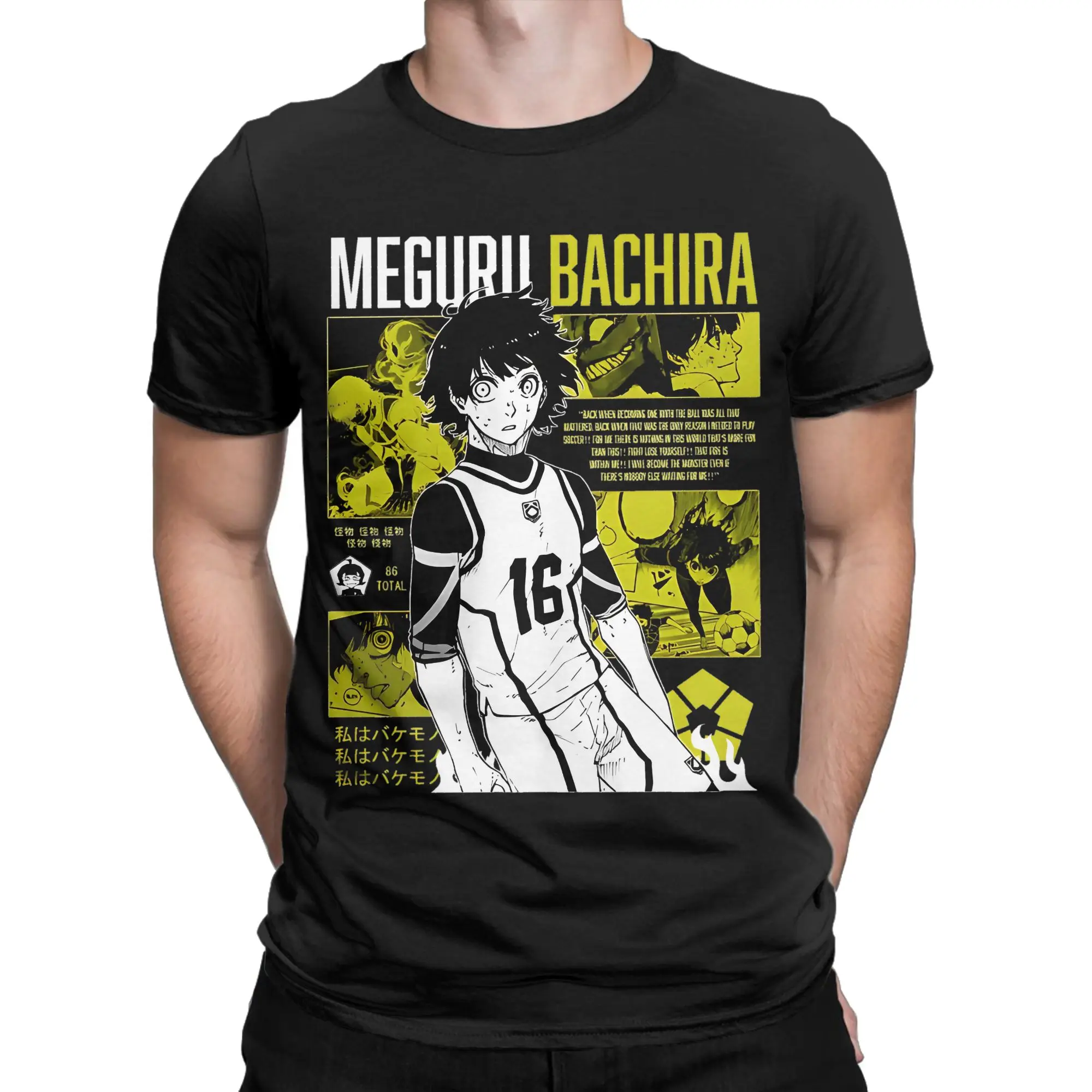 Vintage Bachira Meguru Blues Locks  T-Shirt Men's Round Neck Short Sleeve Tops Shirts  Cotton Summer Clothes