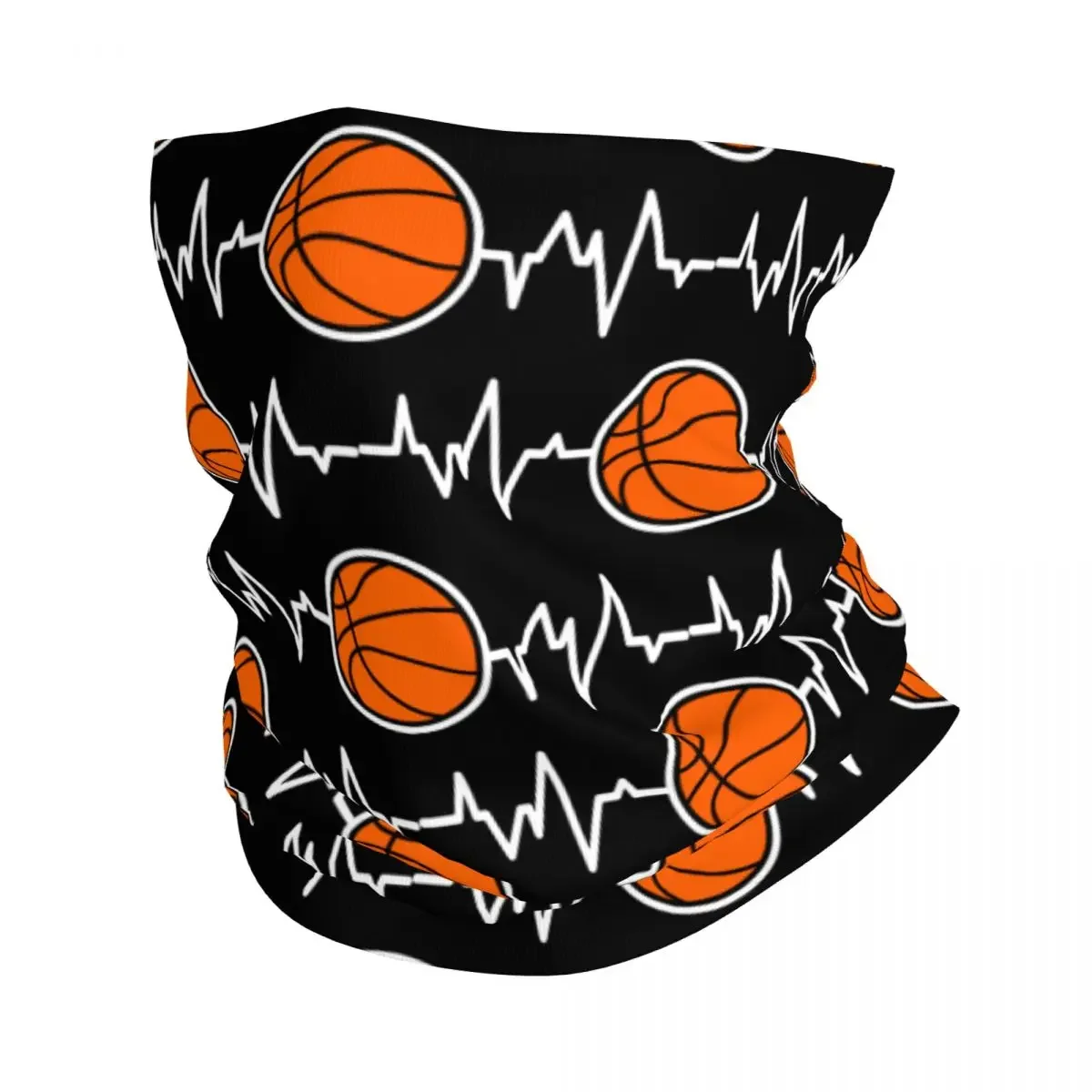 

Heartbeat Basketball Bandana Neck Gaiter Windproof Face Scarf Cover Men Women sports Headband Tube Balaclava