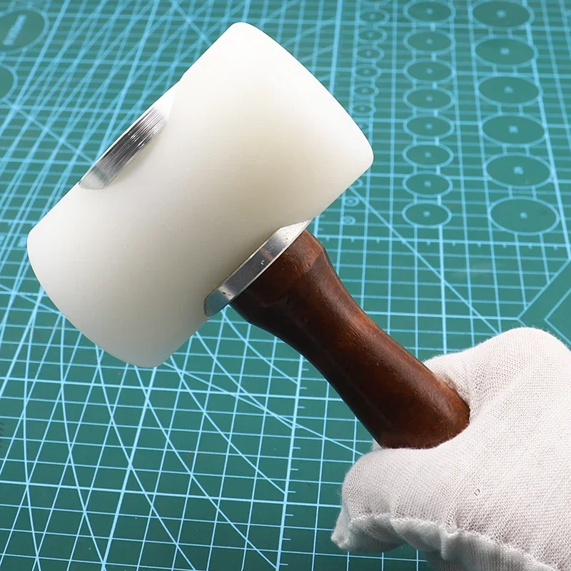 Professional Leather Carve Hammer Nylon Hammers Mallet Wood Handle for Leathercraft Punch Printing Percussion DIY Tool