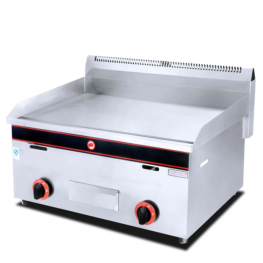

Hot Sale Stainless Steel Counter Top Gas Grill Griddle Hamburger Cooker Machine for Sale