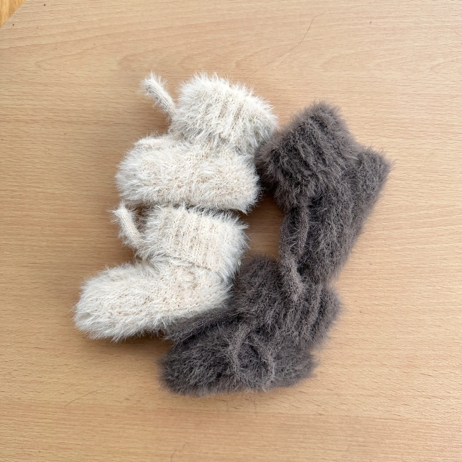 

Ботинки из ангоры для новорожденных, вязаные искусственные носки для мальчиков и девочек, детский рождественский подарок