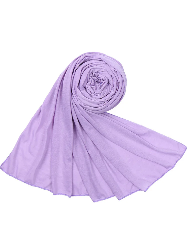 Modal Cotton Jersey Hijab Scarf Muslim Shawl Plain Stretchy Soft Turban Head Wraps For Women Islamic Headscarf Scarves 180x80cm