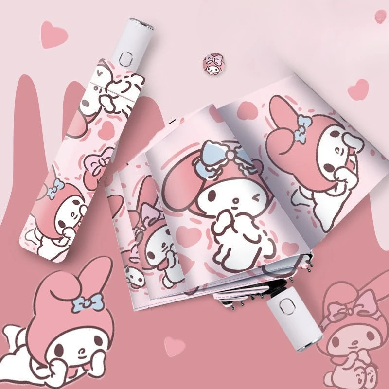

Sanrio Umbrella Kawaii Kuromi Melody Automatic Sunshade Umbrellas Sunscreen Anti-Ultraviolet Folding Umbrella Student Girl Gift