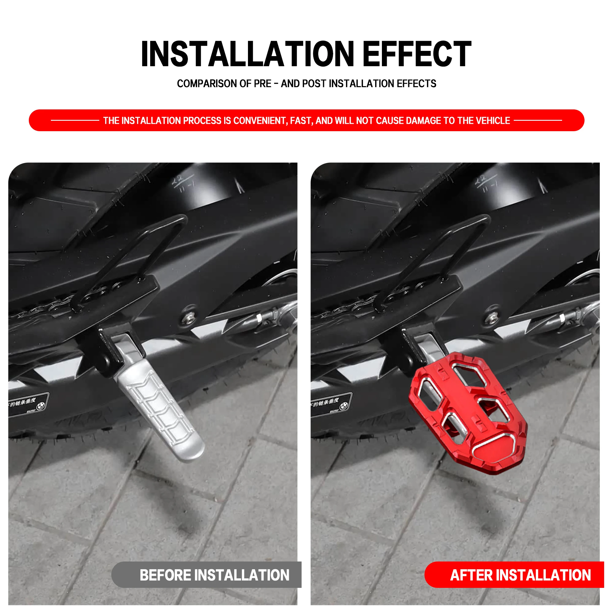 For BMW R1200GS F800GS F750GS G310GS/R Motorcycle G310 GS Front foot pedal modificationExpandable Teeth Anti Slip Foot Pedal view 3