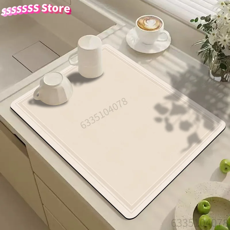 Moderne minimalistische Abtropfmatte mit geometrischem Muster, Abtropfmatte für Kaffeemaschinen, Abtropfmatte mit modischem Druck, Abtropfmatte für Küchengeschirr, Mult