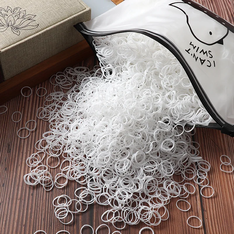 1000/2000 stücke Mädchen bunte Einweg Gummi elastische Haarband Krawatten Kinder Pferdes chwanz Halter Bänder Kinder Haarschmuck Ligen