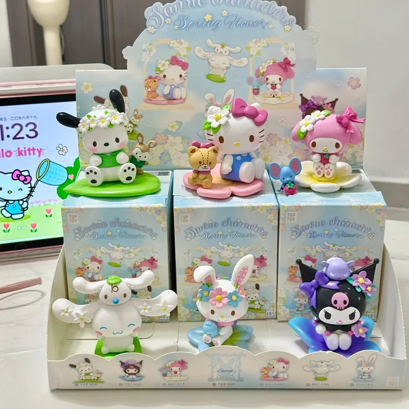 

Toptoy слепая коробка Hello Kitty Spring Flower Series Mystery Box милая кавайная модель куклы любимые девушки украшение кулон подарок