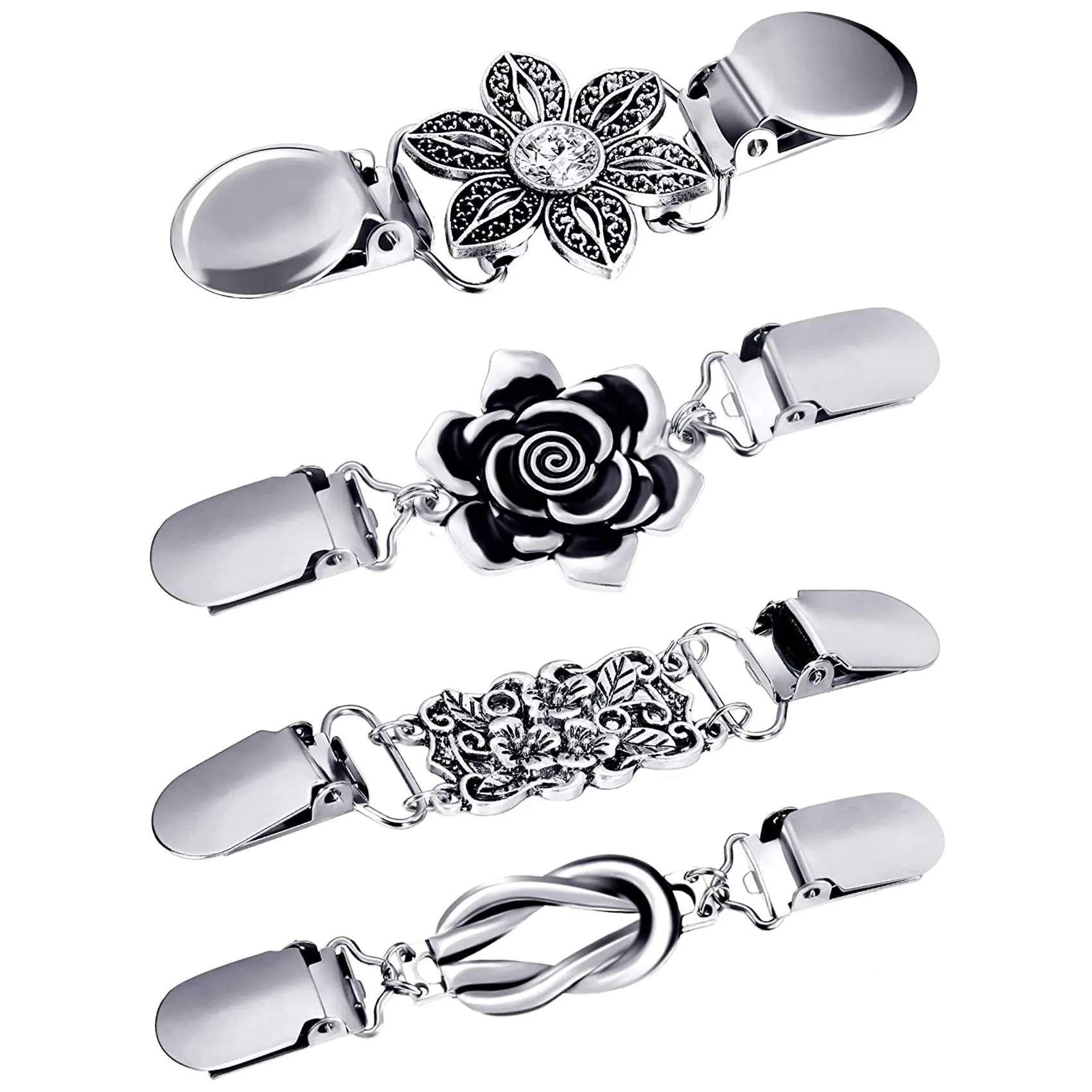 

4 шт., женские винтажные зажимы для свитера