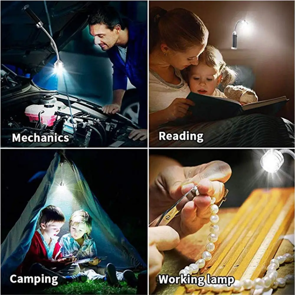 Grill Light for BBQ Outdoor Magnetic 9 LED Flexible Gooseneck Flashlight Bright Waterproof Camping Work Light for Mechanic view 3