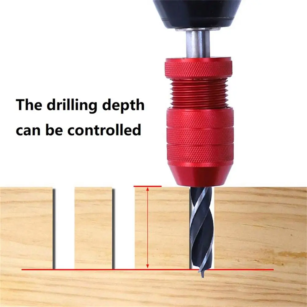 

Adjustable Drill Stop Set Aluminum Alloy Outer Ring for Drill Bits Woodworking Tools Countersink Drill Depth Stopper Collar