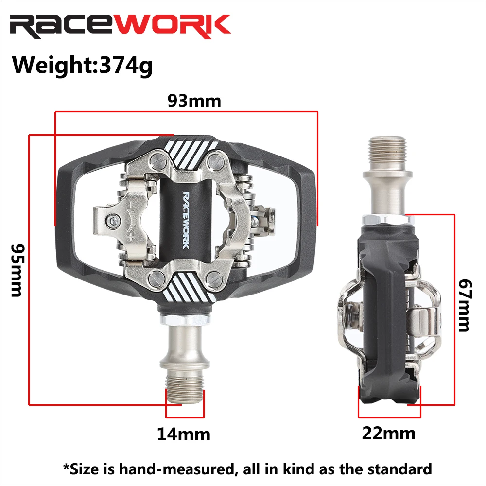 RACEWORK MTB Bike Lock Pedal For Shimano SPD System Nylon Body + Chrome Molybdenum Steel Core Double-sided Locking Footrest