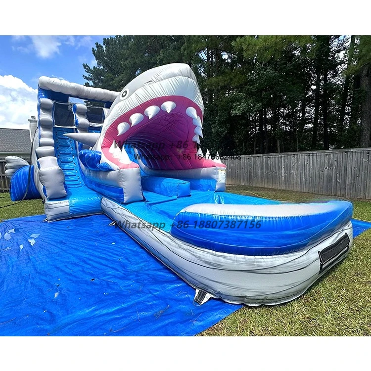 

Hot Selling Shark Beach Water Slide with Water Pool Backyard Home Jumping Slide Inflatable Waterslide for Party Rental