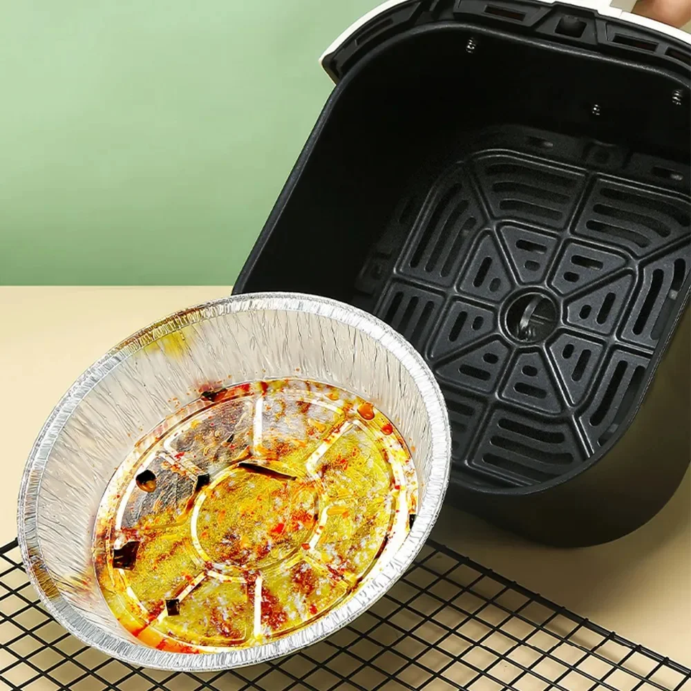 Special Tin Foil Tray For Air Fryer Food Grade Household Tin Foil Bowl Disposable Aluminum Foil Tin Paper Tray Oven Baking Paper