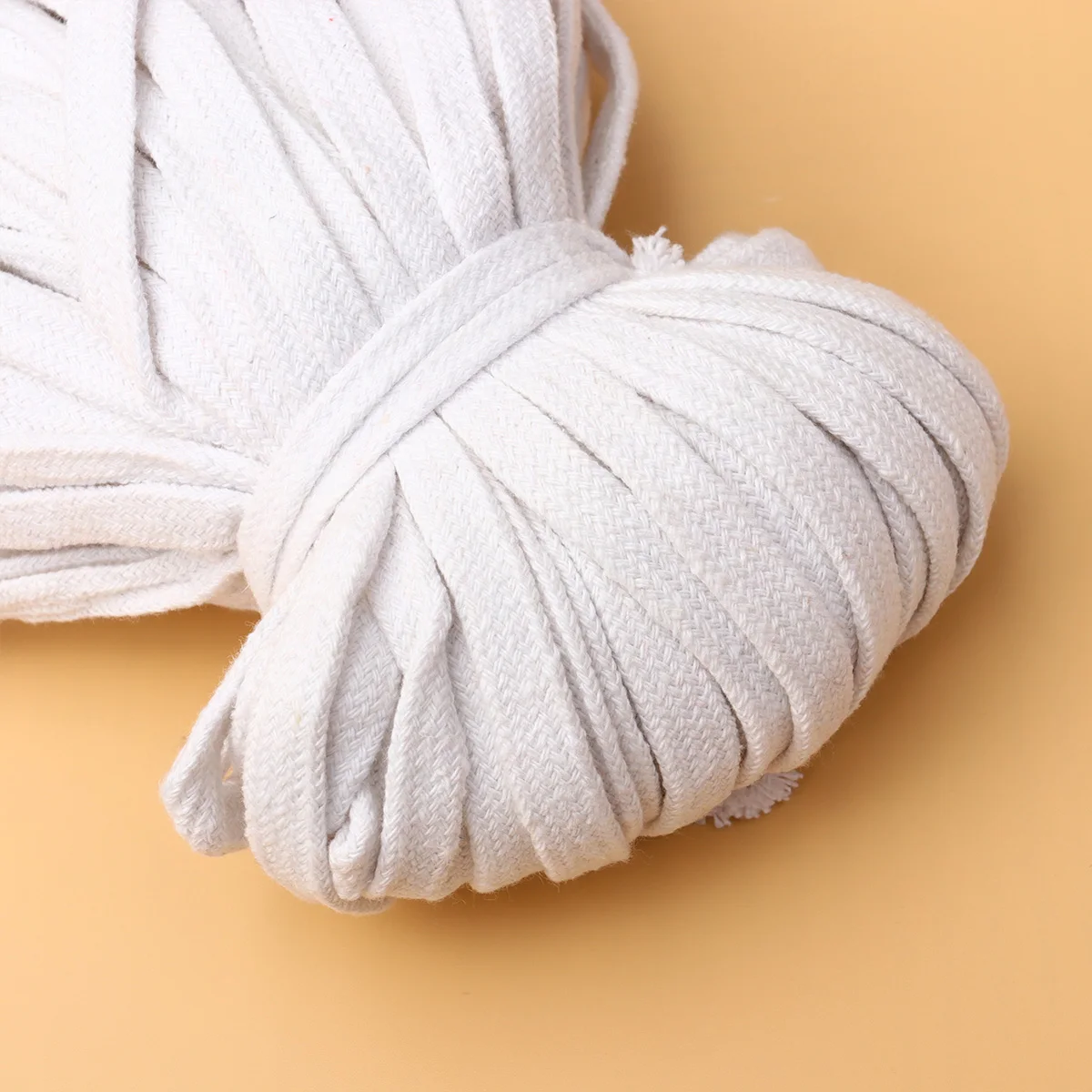 

Cotton Rope Flat White Twine Macrame Cord Costumes for Basket Making Line Clothesline Shoelace