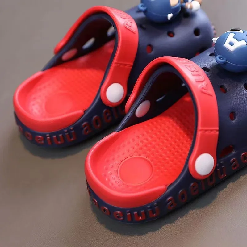 Home Children Shoes Baby Boys Cartoon Captain America Spiderman Sandals Girls Summer Slippers Kids Indoor Non Slip Beach Sandals