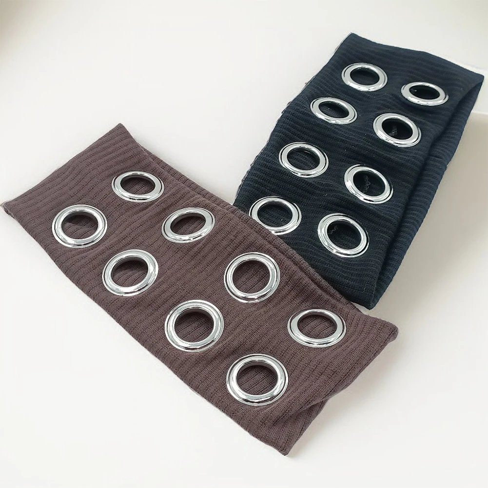 ファブリックメタルアイレットヘッドギアファッション通気性ワイドストレッチヘッドバンドノンスリップロックスポーツヘッドバンドヘアアクセサリー