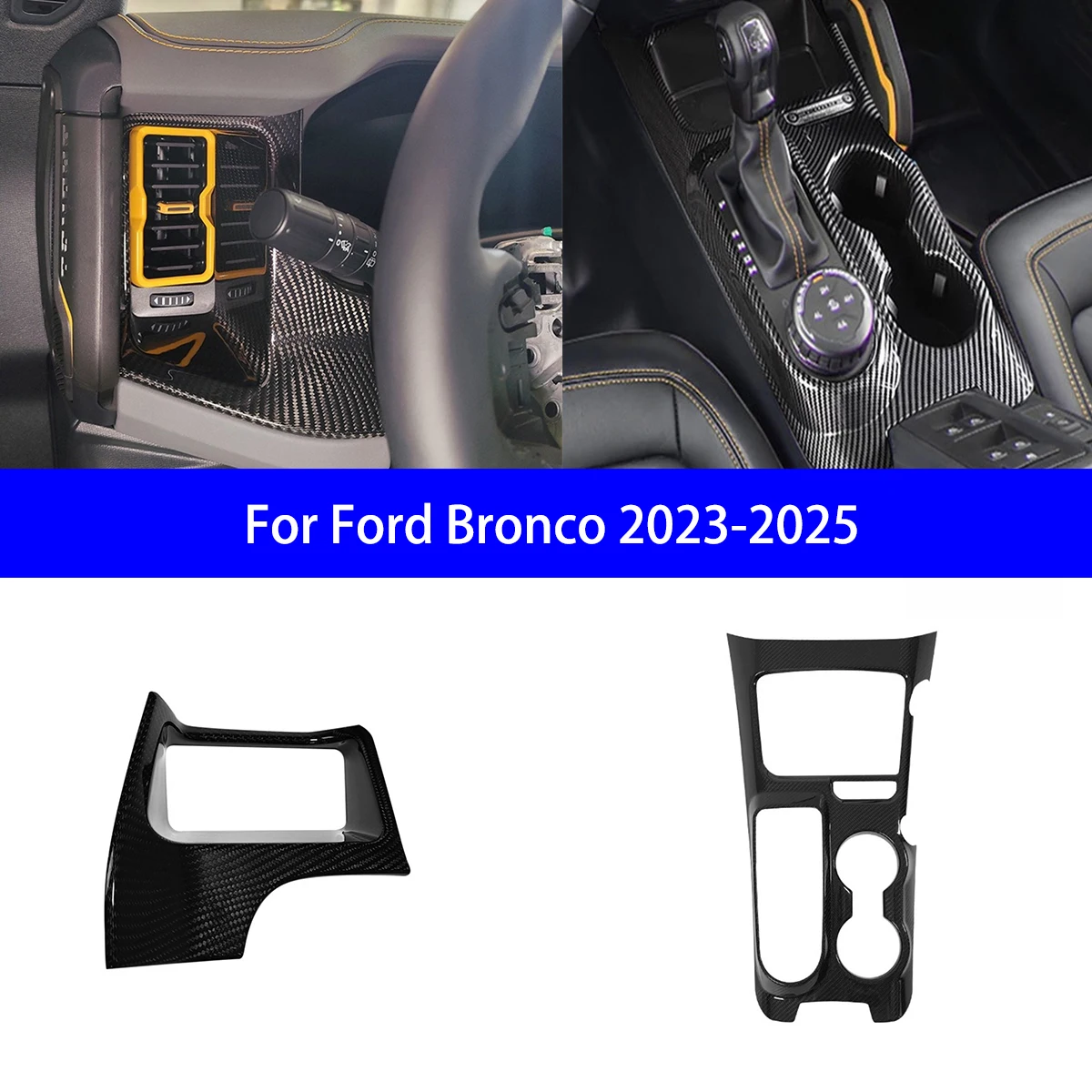 

Suitable for 2023-2025 Ford Corolla BRONCO Dry Carbon Fiber Instrument Panel Left Trim Cover/center Shift Control Panel