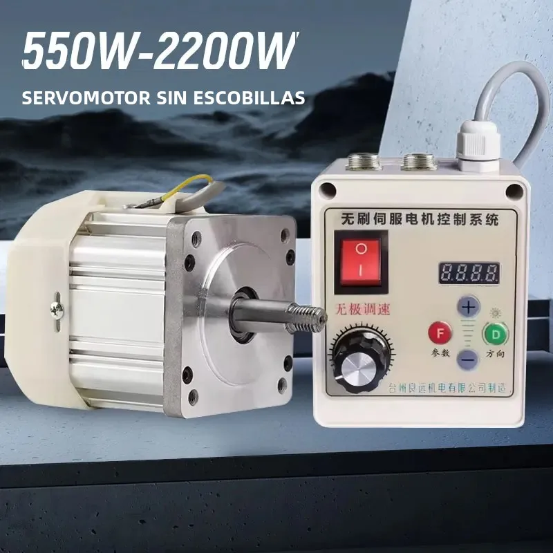Kit de Motor Servo Sin Escobillas 110V 220V 550W-2200W para Tornos, Maquinaria CNC, Sistema de Motor Servo, Motor Servo Industrial AC