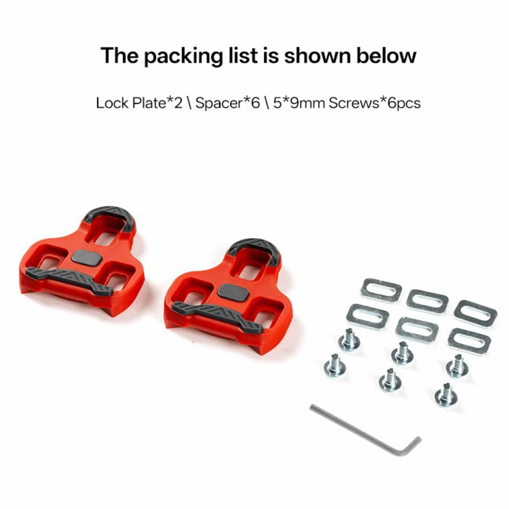 3-Hole Bike Cleats Anti-Slip TPU Cycling Cleats High Performance with Accessories and Tools for Look KEO Pedals