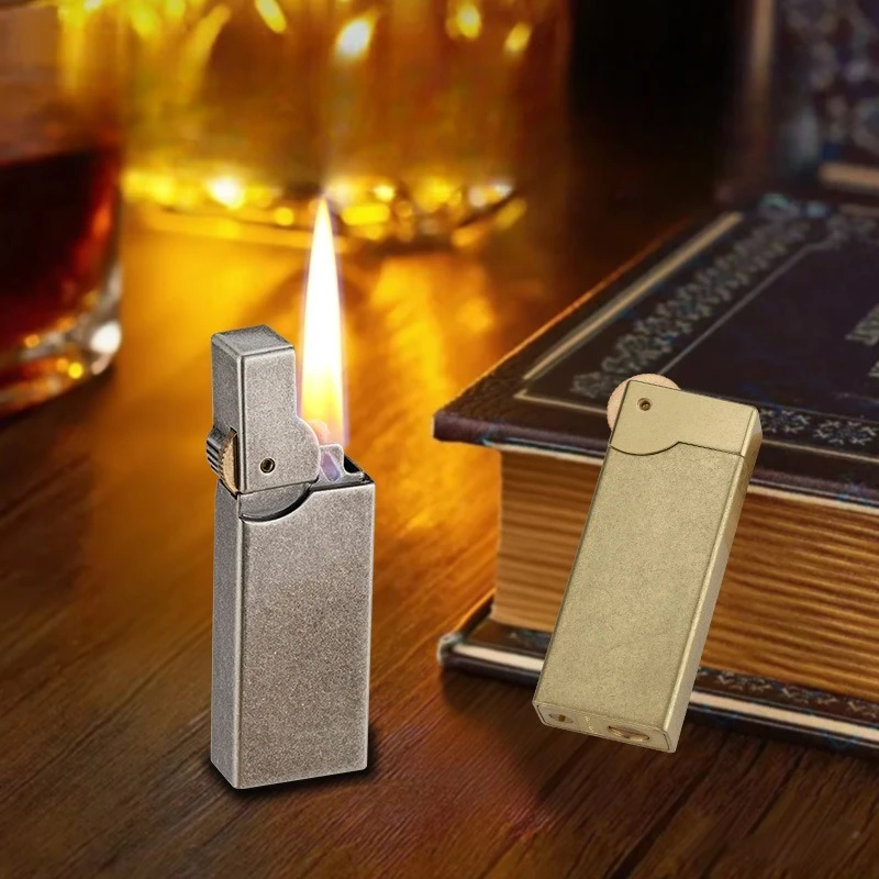

Classic Retro Hockey Retro Oil Lighter Metal Zinc Alloy Material Fuel Fuel Effluent Light Pocket Lighter Smoking Accessories
