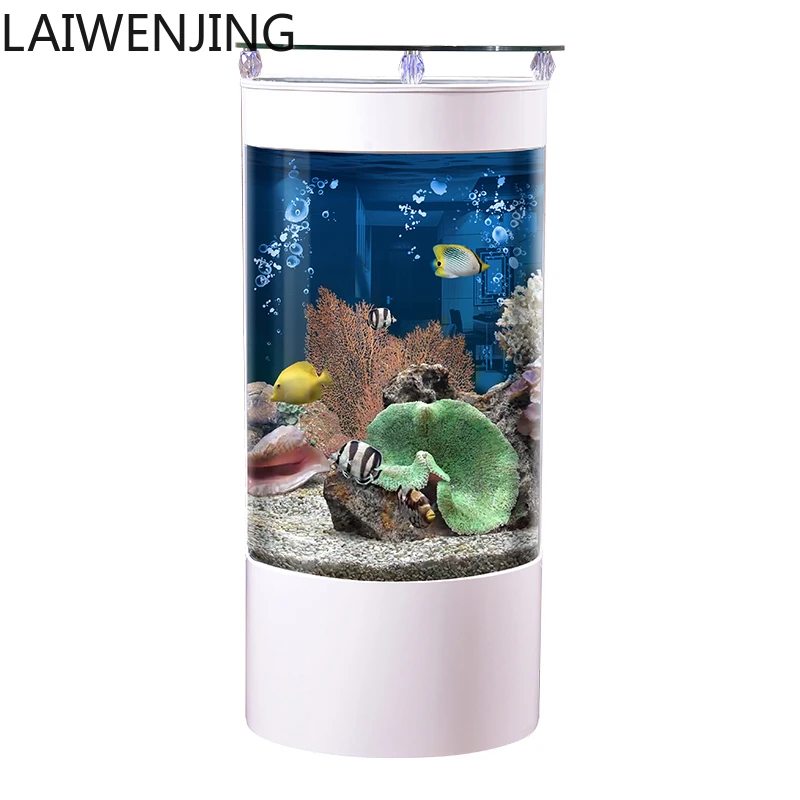 

HLZ semi-circular fish tank aquarium ecological water-free living room home landscaping back filter