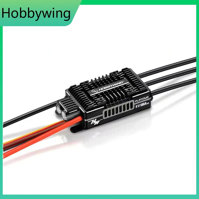 

Hobbywing Platinum HV KV180A SBEC V5 6-14S Бесколлекторный регулятор скорости (ESC) с BEC 12В, 32-битным процессором для вертолетов и самолетов 550-700