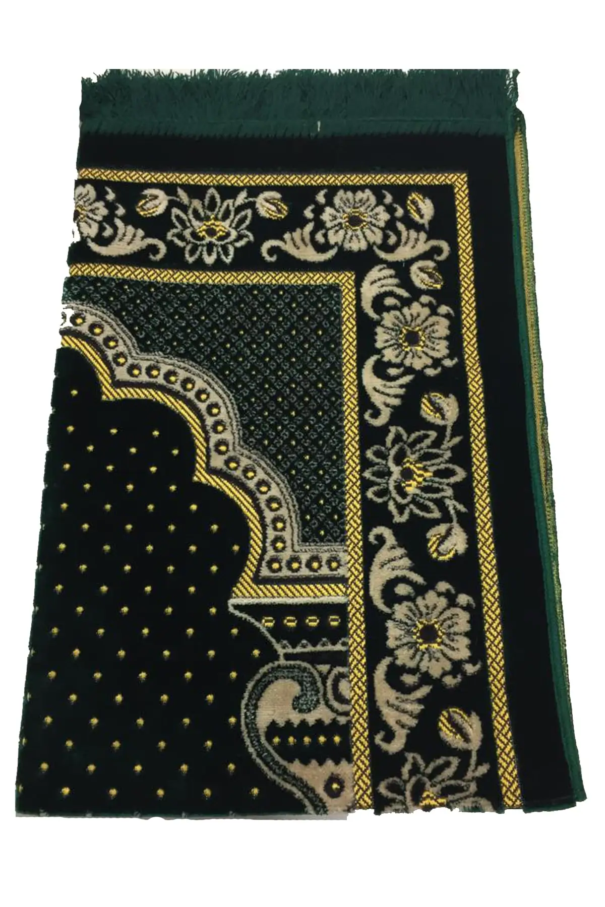 

DOLBOVI dojya luxury green velvet prayer prayer Rug Meditation Rug