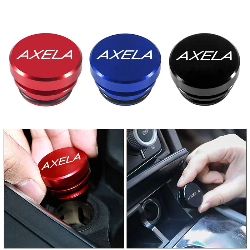 Auto Cigarette Lighter Socket Plug Cover For Mazda Axela Logo Metal Dust‑proof Decorative Cap Multicolor Car Interior Trim Parts
