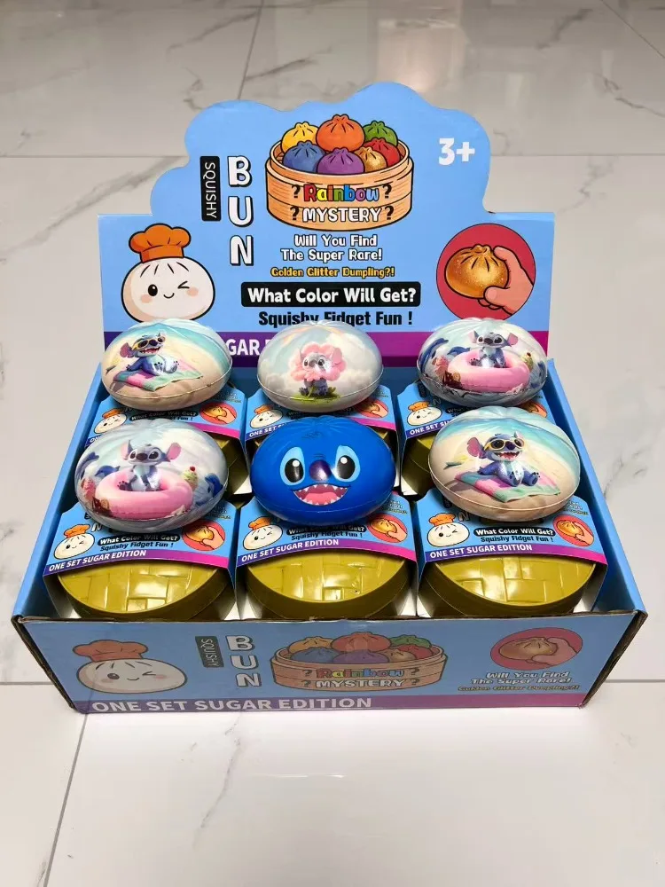 

Stitch Cartoon Steamed Bun Blind Capsule Squishy Slow Rising Fidget Toy Stress Relief Kids Collectible Party Surprise Gift