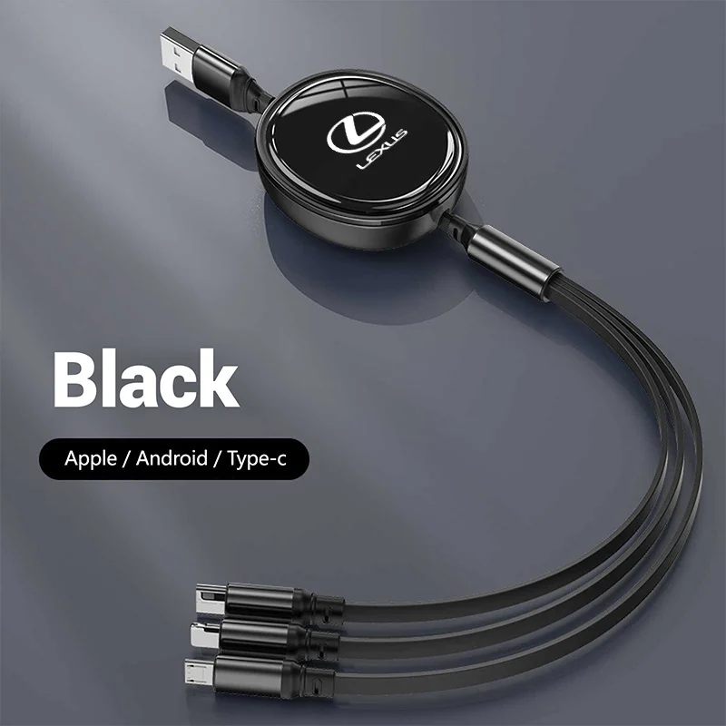 100 واط سيارة الداخلية شحن كابل بيانات قابلة للتطوير 3 في 1 شاحن الهاتف لكزس ES300 RX330 RX300 GS300 IS250 IS200 CT200h NX RX